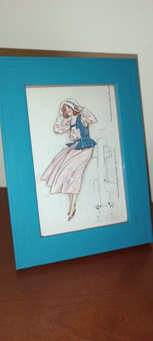 Antigo postal francês 1 metade do século XX