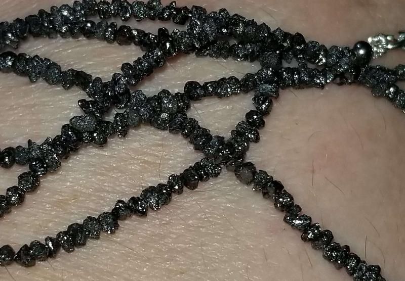 Колье , леска черный бриллиант Длина 48 см