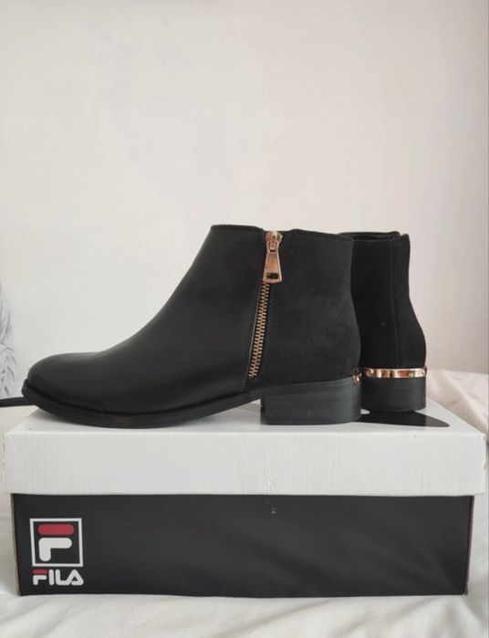 Botas de cano baixo pretas com camurça 38 seaside