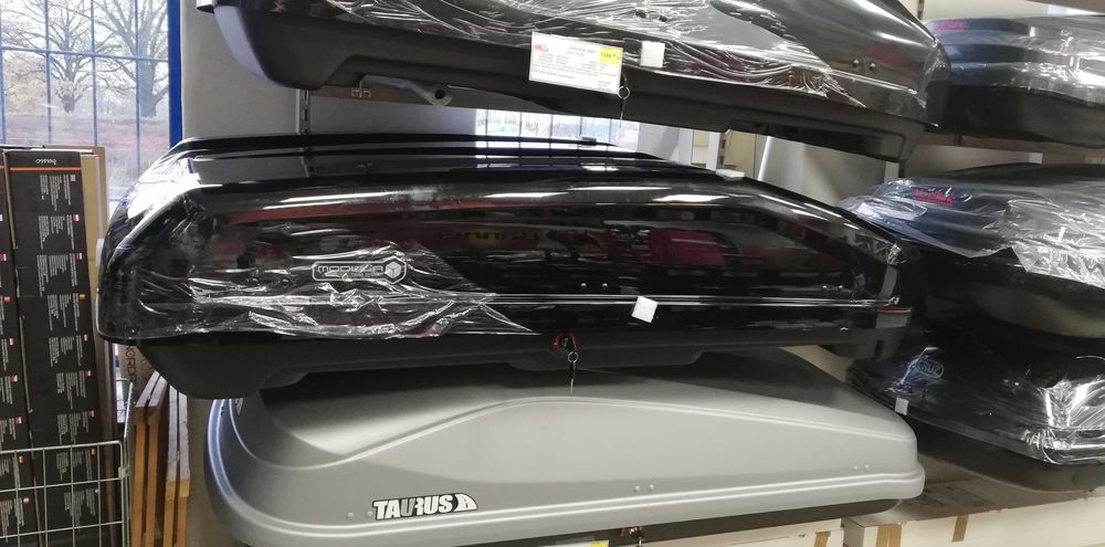 włoski bagażnik boks box dachowy Modula Evo 470 litrów jakość Thule