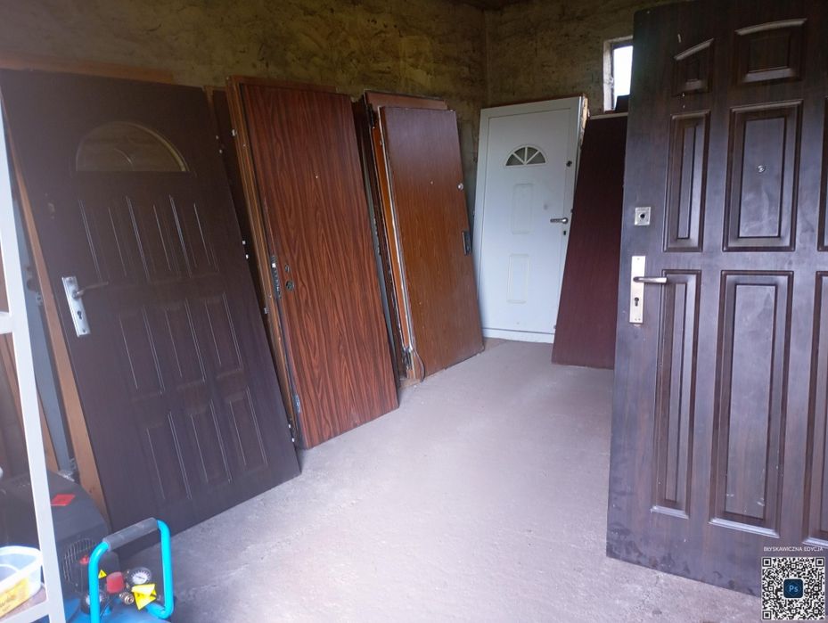 Drzwi zewnętrzne 80 90 metalowe drewniane garaż kotłownia piwnica