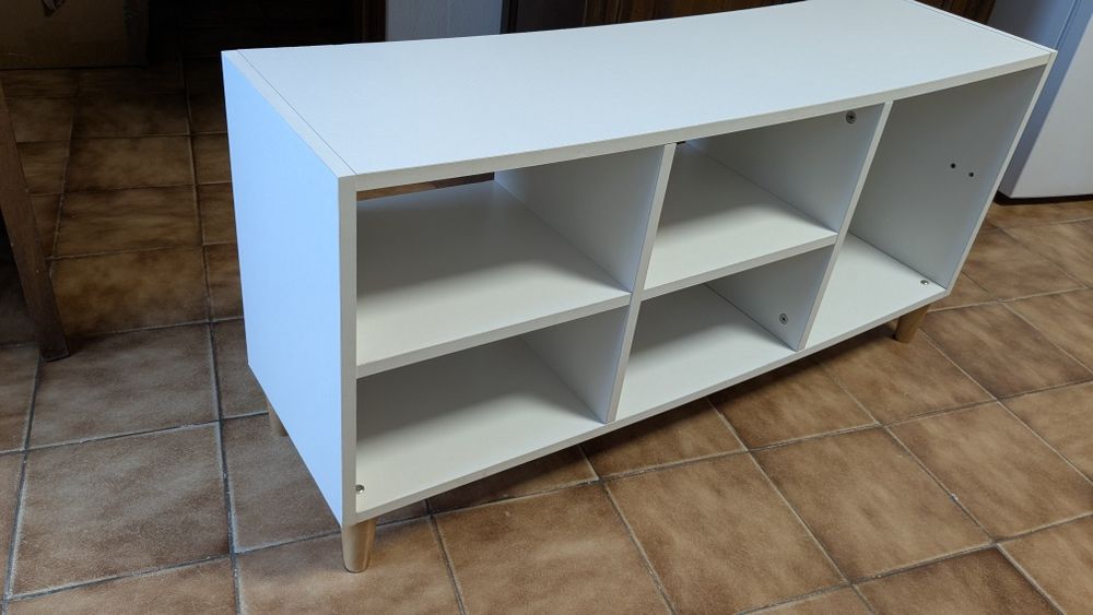 Móvel de TV com pernas em madeira 103,5x30x50 cm branco