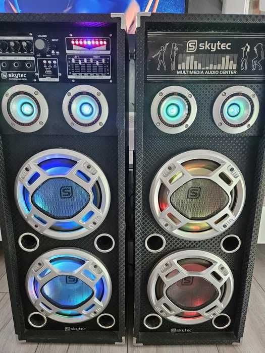 Zestaw muzyczny dla DJ - wzmacniacz, kolumny, oświetlenie - 1200W