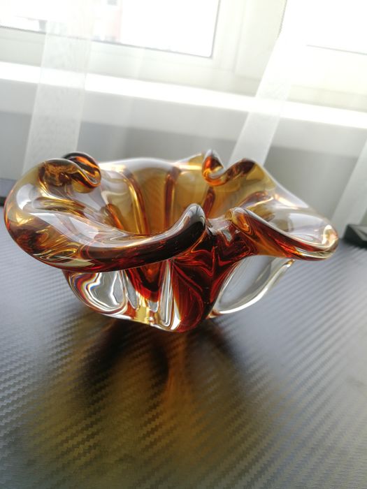 Ретро ваза попільничка гутне скло періоду ссср