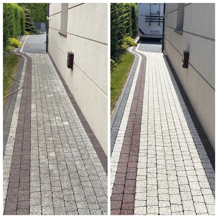 Mycie kostki brukowej, elewacji darmowa wycena próba Koszalin okolice