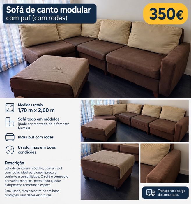Vendo sofa em modulos