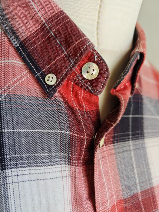 Koszula Levi's Strauss męska retro vintage w krate 100 % bawełna czerwona