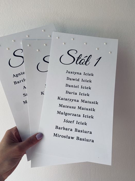 Plan stołów z perełkami