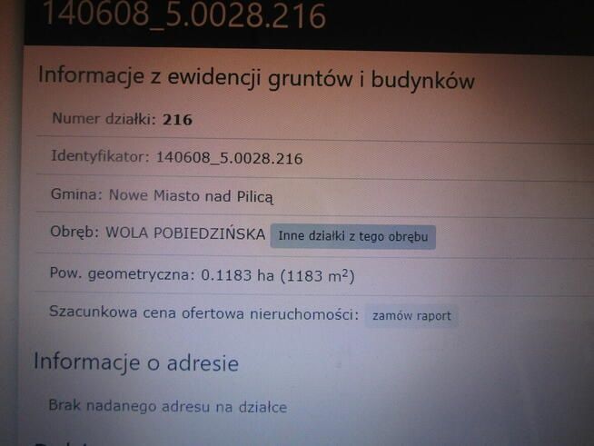 Działka 2113 m2 Wola Pobiedzińska