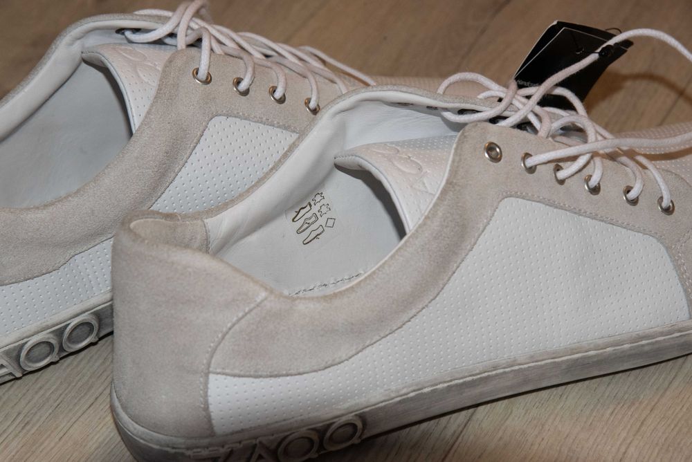 Buty skórzane białe  męskie Barefoot - ZAQQ QORE Low White