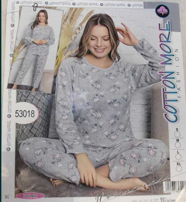 Piżama damska MŁODZIEŻOWA dla nastolatki ciepła POLAR S M L XL