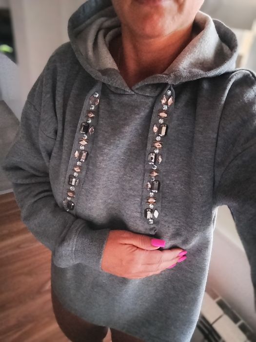 Bluza damska z kryształkami Jean Pascale. Rozm M.