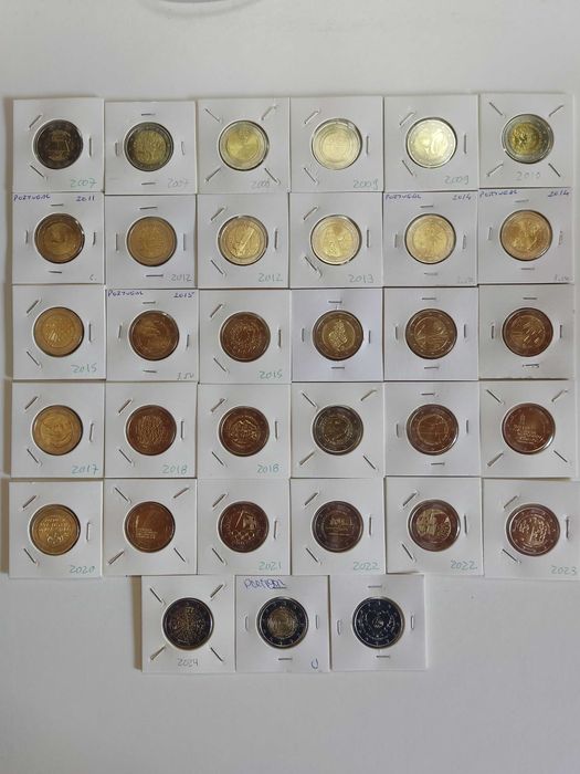 Coleção completa todas as moedas 2€ comemorativas Portugal (BELAS)