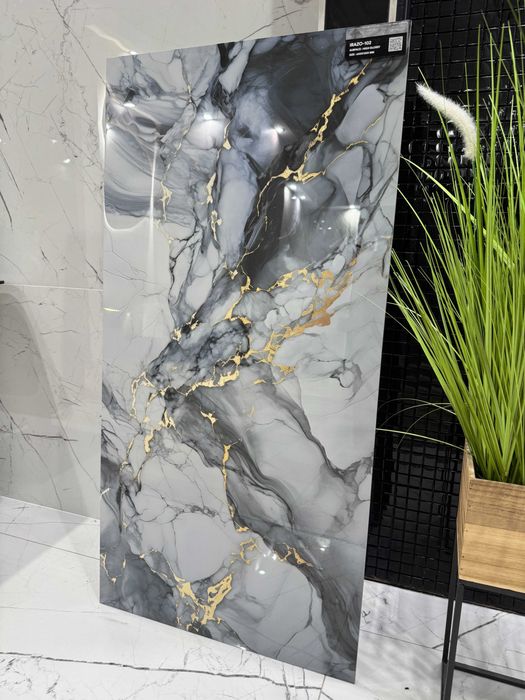 Gres polerowany 120x60 delikatne złote refleksy WYSOKI POŁYSK