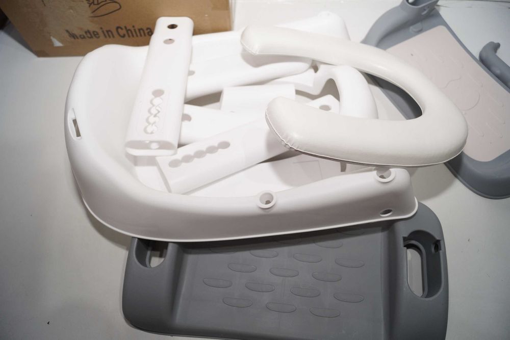 Nakładka na sedes ze schodkami dla dzieci biało szara