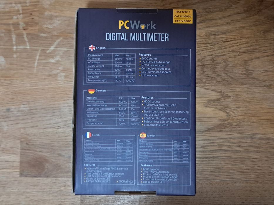 Multímetro digital PCW02A