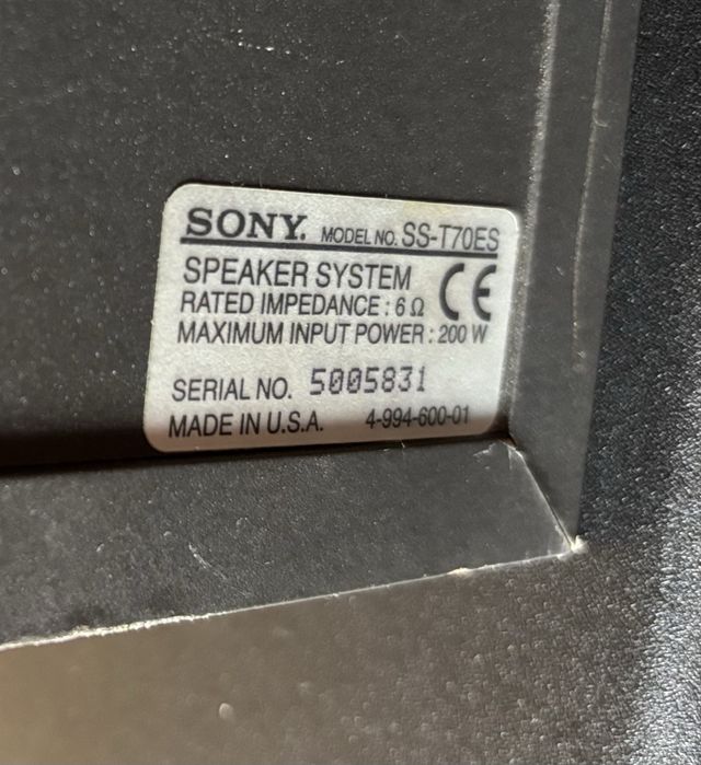 Coluna de som Sony SS-T70ES retro vintage mto rara (1 unidade)