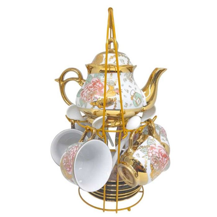 Conjunto para Chá/Café de Cerâmica com 19 Peças - NOVO