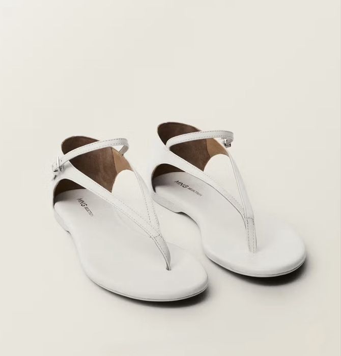 Білі шкіряні сандалі 36 mango