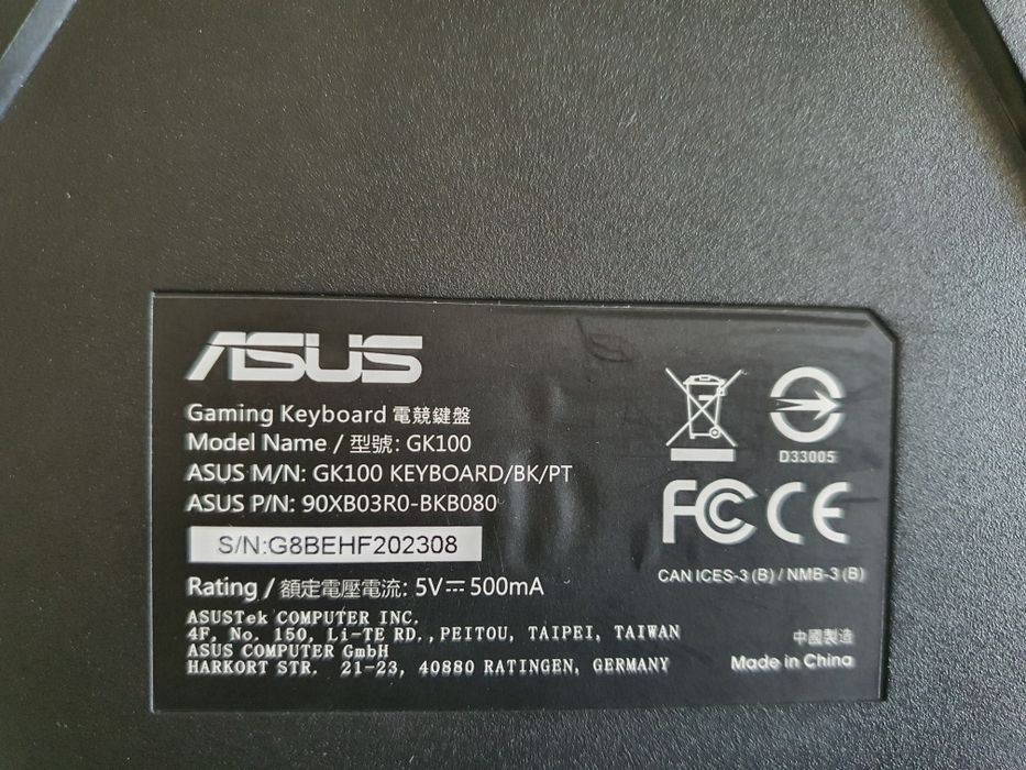 Teclado Gaming ASUS GK100