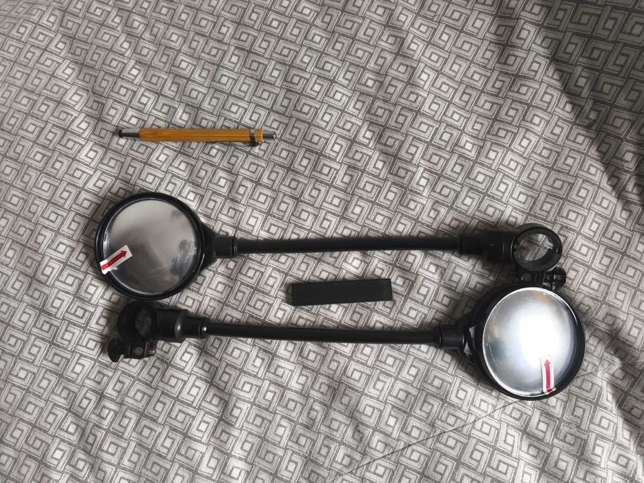 Espelhos circulares compridos para bicicleta