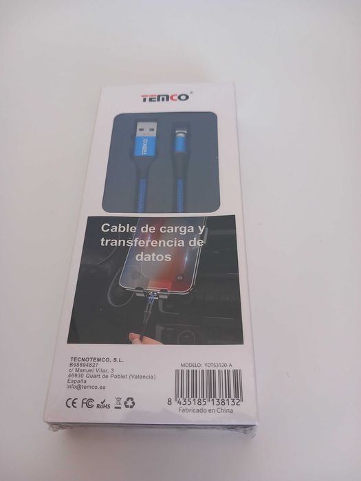Cabo de Carregamento Magnético Tipo C 3 em 1 de 3A