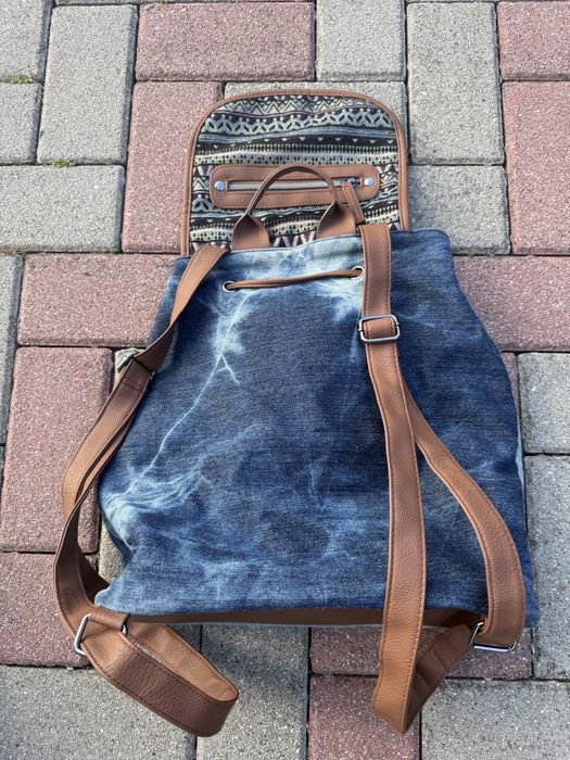 Plecak damski okpta w stylu boho dzinsowy