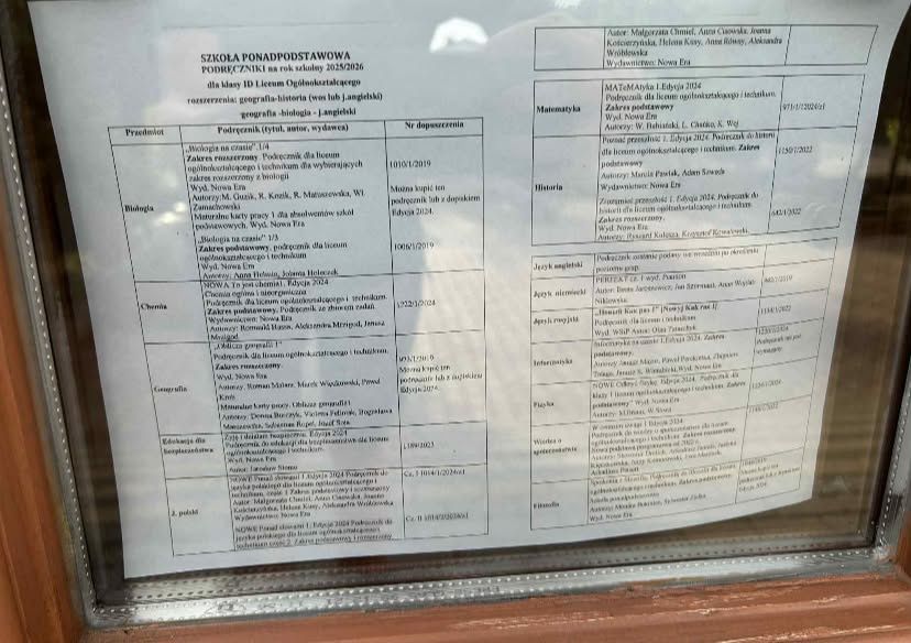 Podręczniki do 1 liceum ogólnokształcącego