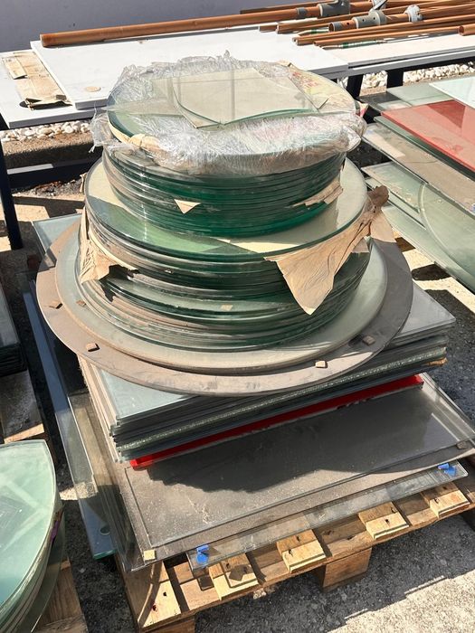Tampos de mesa em vidro