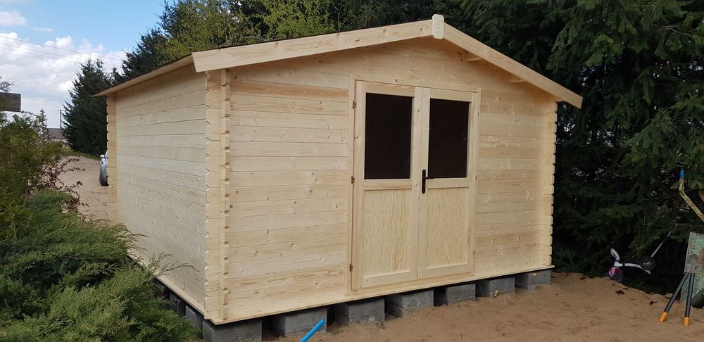 *GNIEZNO*SOLIDNY domek drewniany letniskowy*narzędziowy*4x4*16m2* 34mm