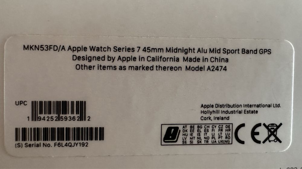 Apple Watch Series 7 45mm Midnight Alu