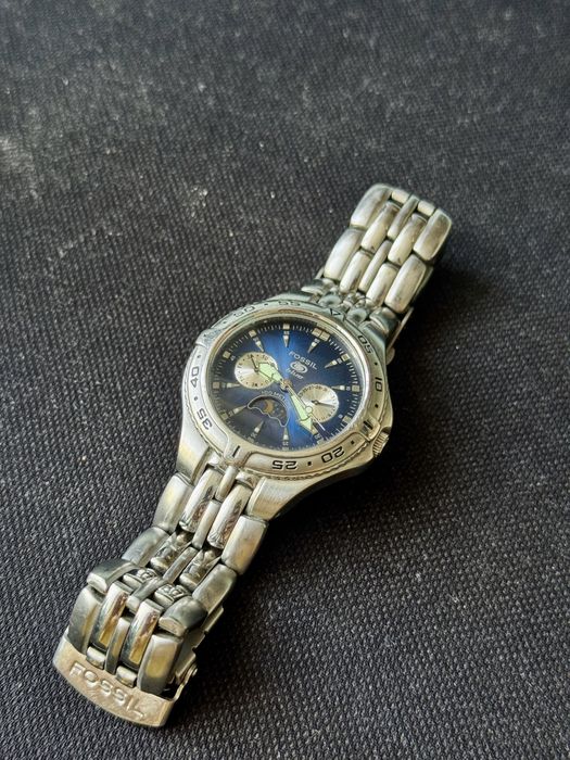 Zegarek męski Fossil blue BQ-9138 granatowy | bransoleta