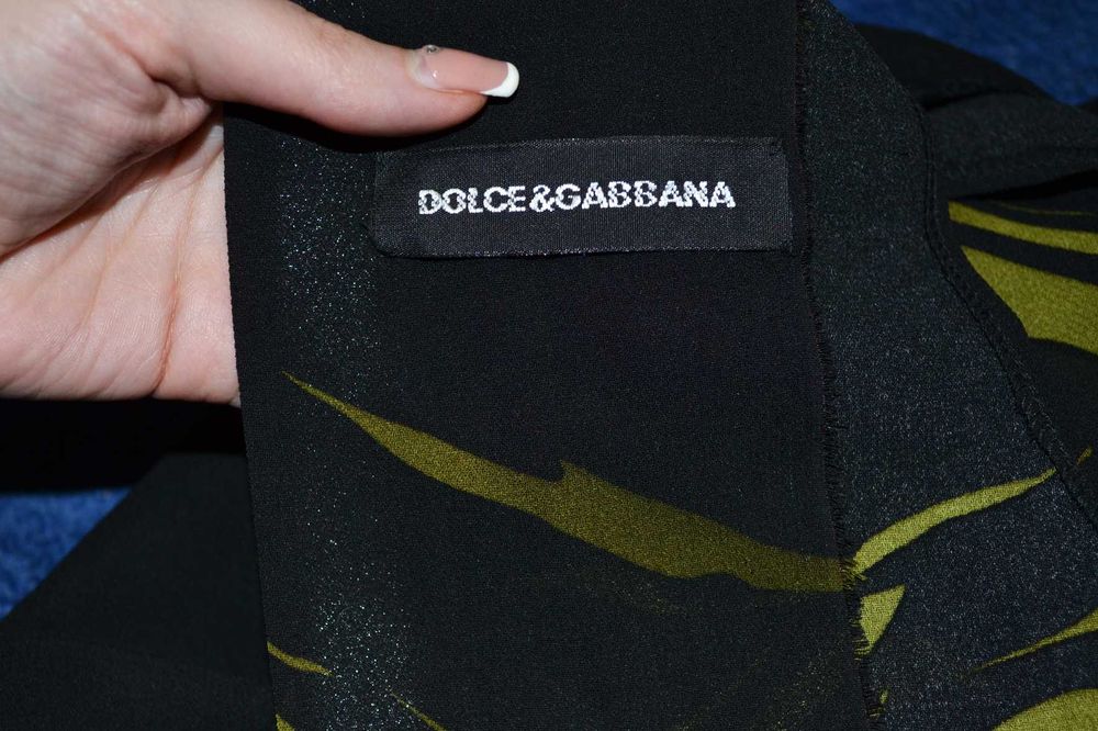 Черный комбинезон с болотными узорами  Dolce Gabbana Дольче Габбана