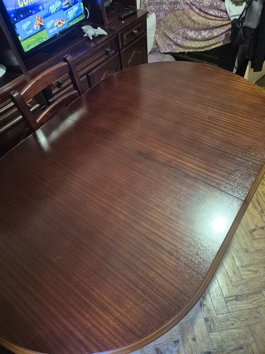 Mesa extensível madeira maciça com 4 cadeiras