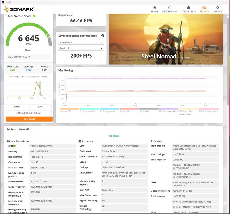 NEW!1440p Delight 9700x/16GB9070/32GB DDR5-6000CL30/2TBGen4/850WATX3.1