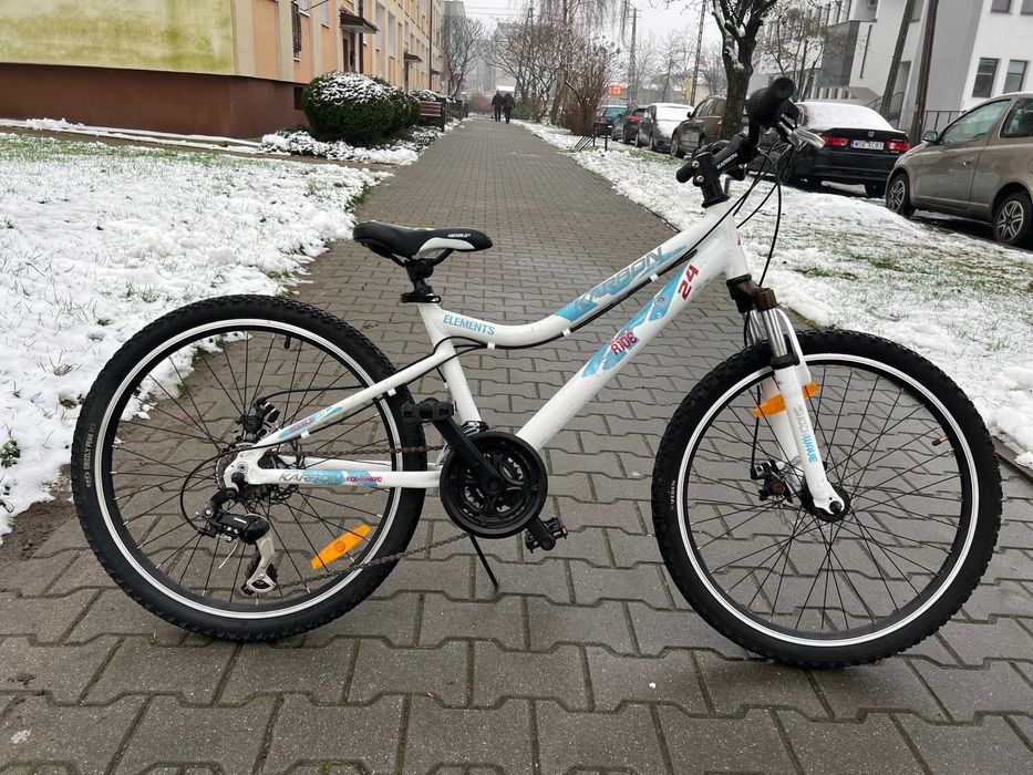 Rower dziecięcy KARBON 24" aluminiowy przerzutki amortzator