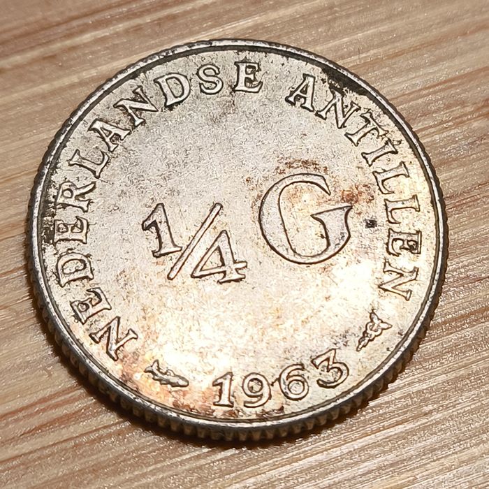 ¼ Gulden de 1963, das Antilhas Holandesas [Prata]