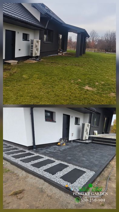 Układanie kostki brukowej tarasy