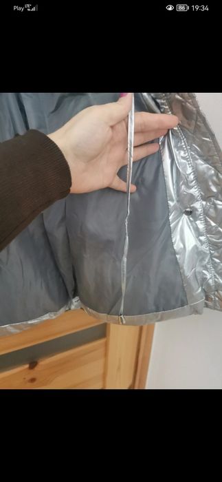 Nowa Szaro-srebrna zimowa kurtka damska rozm M firmy Ann Gissy