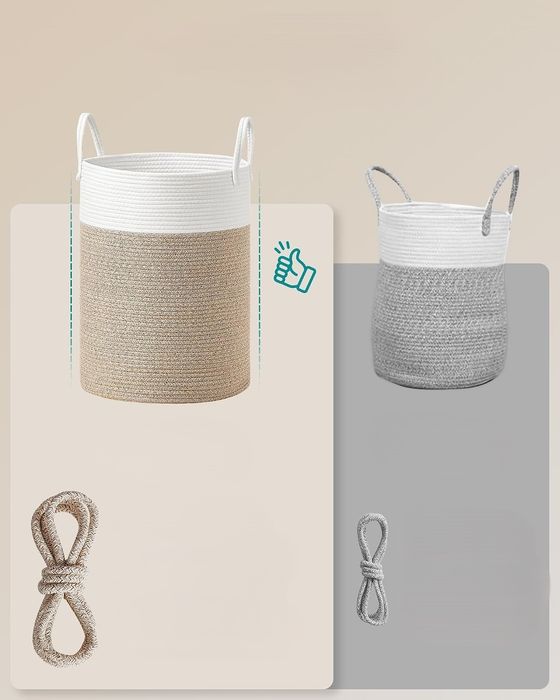 Kosz na pranie wolnostojący 60L organizer na zabawki Pojemny BOHO