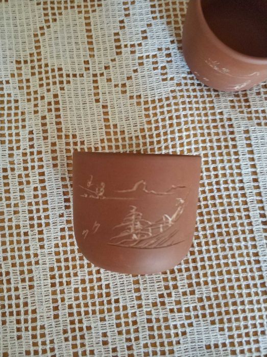 Conjunto de chá em barro