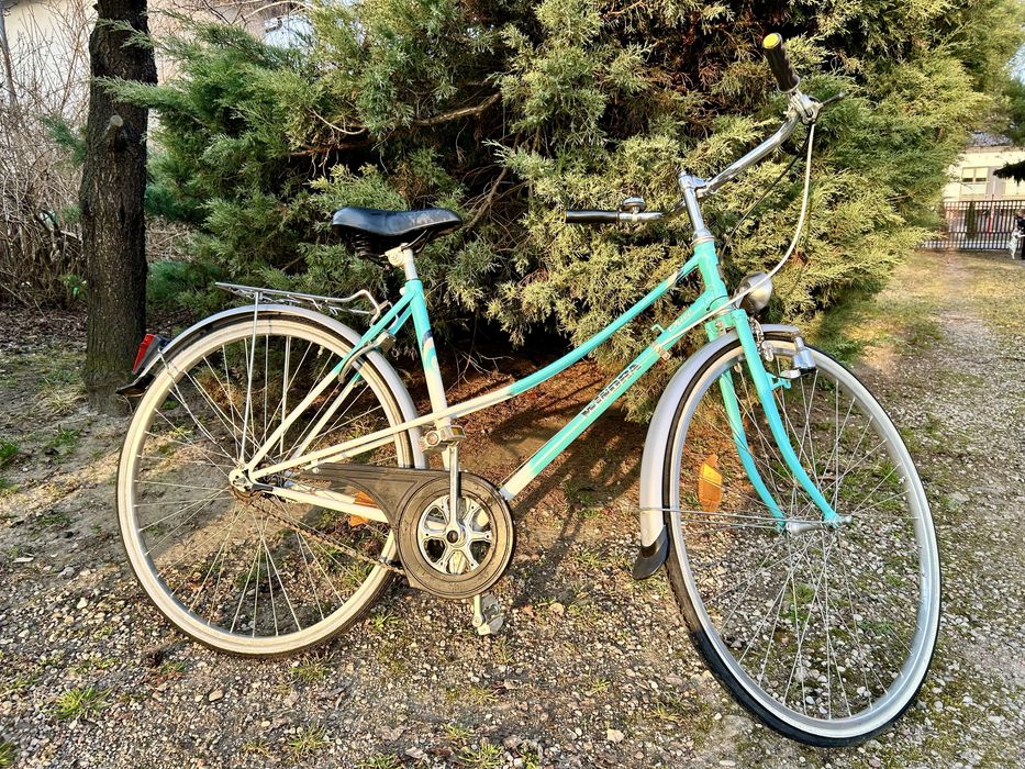 Retro Dwururka damski rower miejski piękny kolor