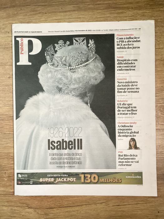 Jornais morte Rainha Elizabeth II nacionais e estrangeiros