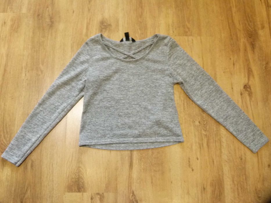 rozm 152 New Look sweter cienki krótszy szary