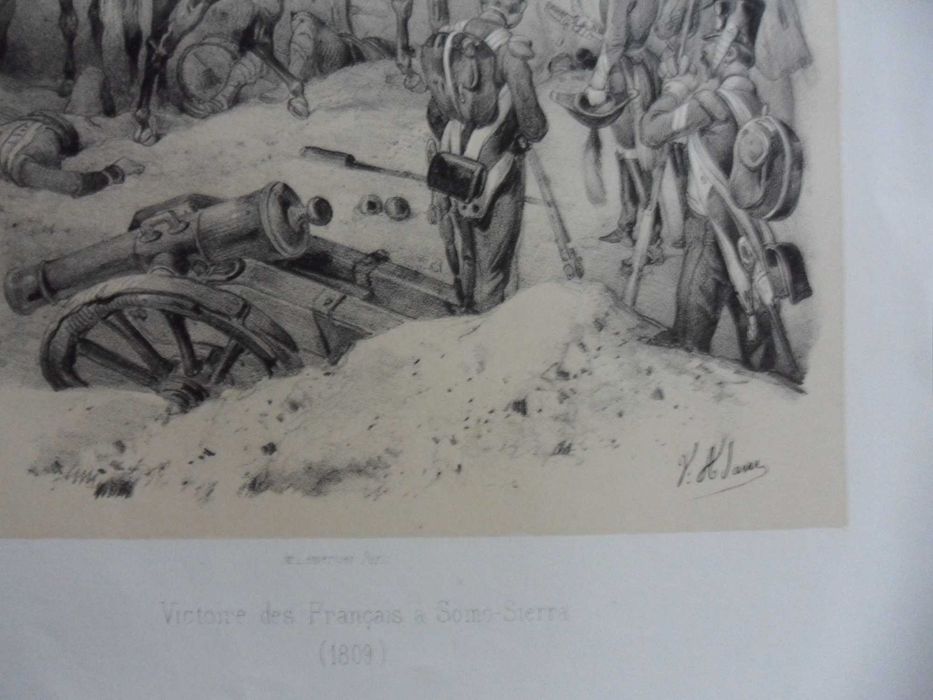 Litografia francuska XIX w .- SOMOSIERRA, KOŃ, UŁAN