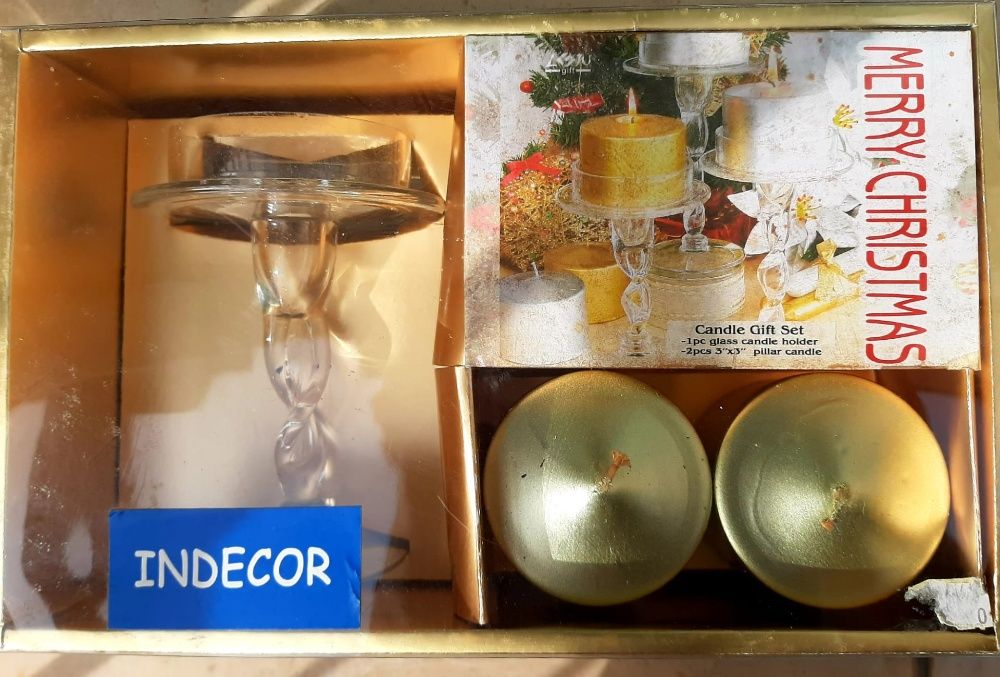 Suporte velas (com 2 velas) - Caixa Presente