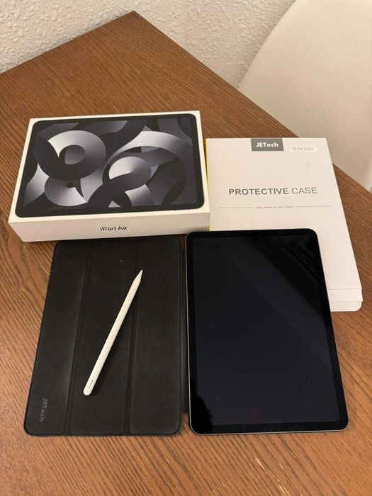 iPad Air 5th Gen (2022) 64 GB Space Gray + Apple Pencil 2 + Case63825184894209120