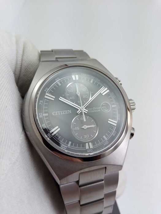 Титановые мужские часы Citizen Eco-Drive CA7090-52E, сапфир, хронограф
