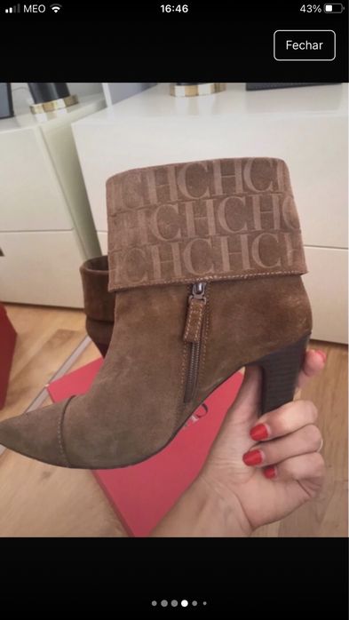 Botas carolina herrera 40 castanho