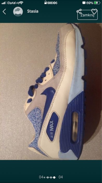 Kultowe Air-maxy r.39 błekitno-białe-wys.PP gratis